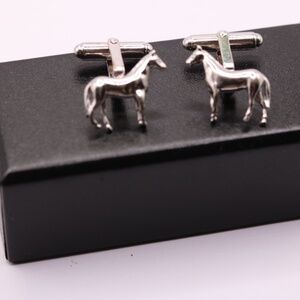 King Will .925 Sterling Silver Horse Cufflinks